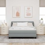 vidaXL Lit à ressorts avec matelas Gris clair 160 x 200 cm tissu