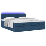 VidaXL Cadre de lit ottoman avec matelas bleu 180x200 cm tissu