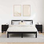 vidaXL Cabinet de chevet avec tiroir 2 Pièces Chêne noir 40 x 35 x 50 cm