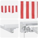 vidaXL Auvent rétractable manuel Rouge et Blanc 5 × 3 5 m