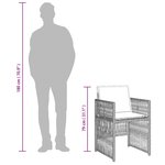 vidaXL Ensemble à manger de jardin et coussins 9 Pièces gris clair rotin