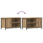 Meuble TV vidaXL en chêne artisan de 80x40x50 cm en bois d'ingénierie et acier