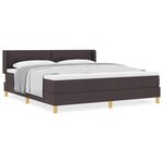 vidaXL Lit à ressorts Marron foncé et Blanc 180 x 200 cm Polyester