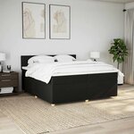 vidaXL Sommier à lattes de lit avec matelas Noir 200x200 cm Tissu
