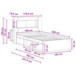 vidaXL Cadre de lit avec rangement Sonoma gris 100 x 200 cm