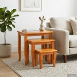vidaXL Tables d'appoint emboîtables 3 pièces Naturel 60 x 45 x 60 5 cm