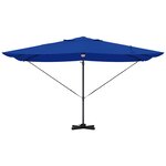 vidaXL Parasol Roma à Bras Déporté Bleu et Noir 352 x 251 x 265 cm