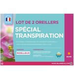 2 oreillers spécial transpiration 60 x 60 cm - Blanc