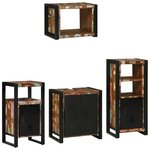 vidaXL Ensemble de mobilier de salle de bain avec étagère avec stockage avec porte 4 Pièces