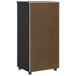 vidaXL Armoire roulante avec tiroirs MOSS noir bois de pin solide