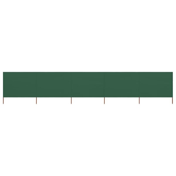 vidaXL Paravent 5 panneaux Tissu 600 x 160 cm Vert