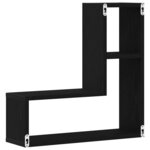 vidaXL Étagères Murales avec étagère 2 Pièces Chêne noir 50 x 15 x 85 cm