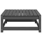 vidaXL Repose-pied de jardin avec coussin Gris Bois de pin massif