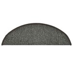 vidaXL Tapis d'escalier 30 pièces 56 x 17 x 3 cm Gris foncé Demi-rond