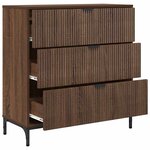 vidaXL Buffet Chêne marron 79 5 x 33 x 82 cm Bois d'ingénierie