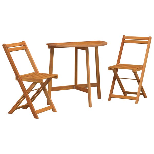 vidaXL Ensemble Bistro Pliant 3 Pièces en Bois d'Acacia Massif