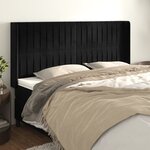 vidaXL Tête de lit avec oreilles Noir 203x16x118/128 cm Velours