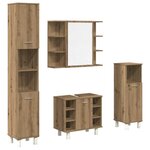 vidaXL Ensemble de meubles salle de bain 4 Pièces bois d'ingénierie
