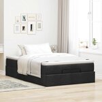 vidaXL Cadre de lit ottoman avec matelas noir 120x200cm tissu