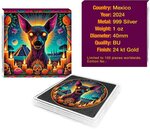 Pièce de monnaie en Argent g 31.1 (1 oz) Millésime 2024 AZTEC XOLOITZCUINTLI
