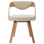 vidaXL Chaises à manger lot de 6 crème bois courbé et similicuir