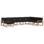 vidaXL Ensemble de canapés d'extérieur 8 pc Blanc et noir