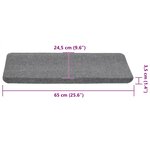 vidaXL Tapis d'escalier autocollants 15 Pièces 65x24 5x3 5 cm Gris