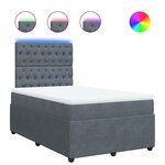 vidaXL Sommier à lattes de lit et matelas Gris foncé 120x200cm Velours