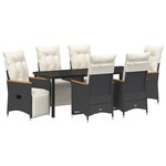 vidaXL Ensemble de salle à manger pour jardin 7 pc Noir polyrotin