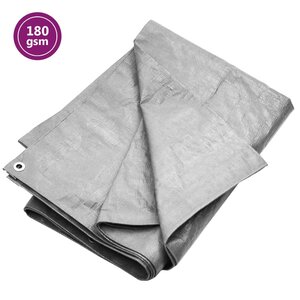 vidaXL Bâche 180 g/m² 6x8 m Gris PEHD