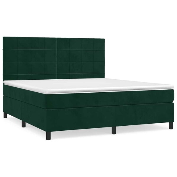vidaXL Sommier à lattes de lit et matelas Vert foncé 160x200cm Velours