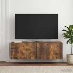 vidaXL Meuble TV mural 98 x 31 x 30 cm Chêne fumé Bois d'ingénierie