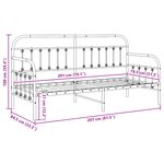 vidaXL Cadre de Lit Black Daybed 80x200 cm Acier