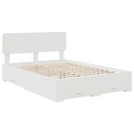 vidaXL Cadre de lit avec tiroir Blanc 140 x 190 cm Bois d'ingénierie
