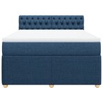 vidaXL Sommier à lattes de lit avec matelas Bleu 140x200 cm Tissu