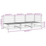 vidaXL Canapé de jardin 3 places cire marron bois de pin massif