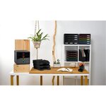 Corbeille à courrier ECO BLACK en polypropylène recyclé - Dim : L 25,5 x H 6,5 x P 34,7 cm. Coloris noir