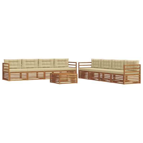 vidaXL Ensemble de canapés d'extérieur 9 Pièces Naturel et Beige