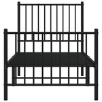 vidaXL Cadre de lit métal sans matelas avec pied de lit noir 75x190 cm