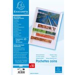 Pqt de 10 Pochettes coins A4 PP 0,12 mm Transparent lisse EXACOMPTA