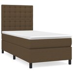 vidaXL Sommier à lattes de lit avec matelas Marron foncé 90x200 cm