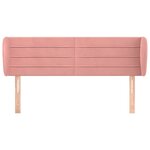 vidaXL Tête de lit avec oreilles Rose 147x23x78/88 cm Velours
