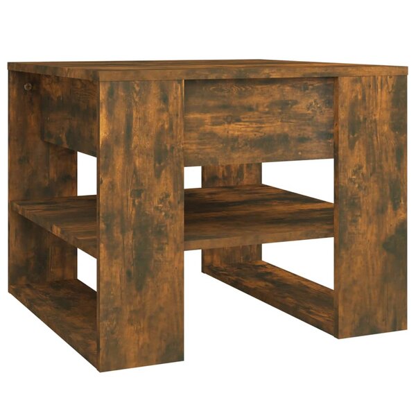 vidaXL Table basse chêne fumé 55 5x55x45 cm bois d'ingénierie