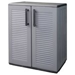 vidaXL Armoire de rangement de jardin Gris et noir 68x37x84 cm PP
