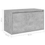 Banc banquette d'entrée 80 x 40 x 45 cm gris béton aggloméré 02_0010863