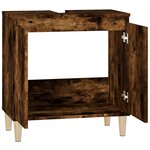 vidaXL Meuble d'évier chêne fumé 58x33x60 cm bois d'ingénierie
