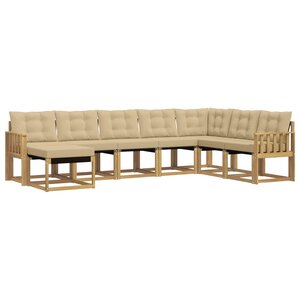 vidaXL Ensemble de canapés d'extérieur 8 pc Blanc et Beige