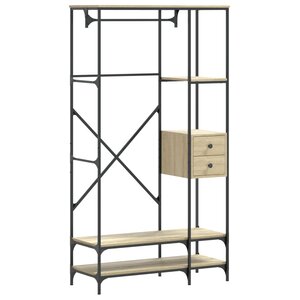 vidaXL Porte-vêtements avec étagères chêne sonoma bois d'ingénierie