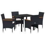 vidaXL Ensemble de salle à manger de jardin 5 pièces Noir Poly Rattan