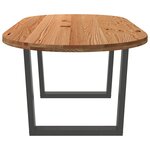 vidaXL Table à manger marron clair bois de chêne massif ovale